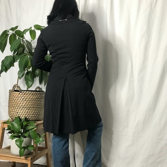 Long midi slim fit coat black shawl collar small - Picture 7 of 13